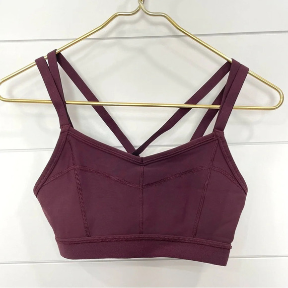 Athleta Stealth Strappy Sports Bra Maroon XS - Picture 3 of 7